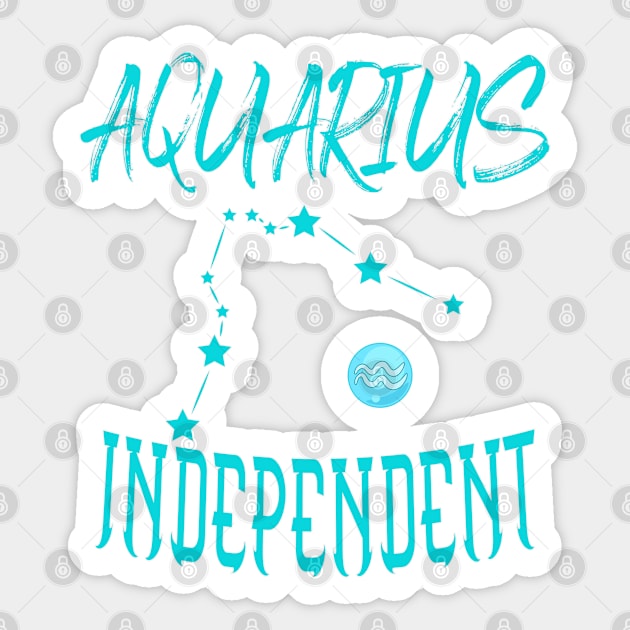 Aquarius Independent Sticker by KrasiStaleva